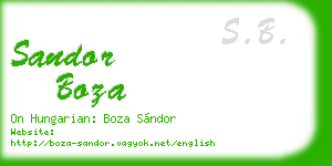 sandor boza business card