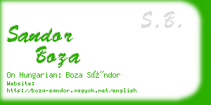 sandor boza business card